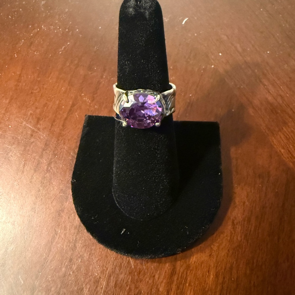 Stunning Purple Gemstone Sterling Silver Ring